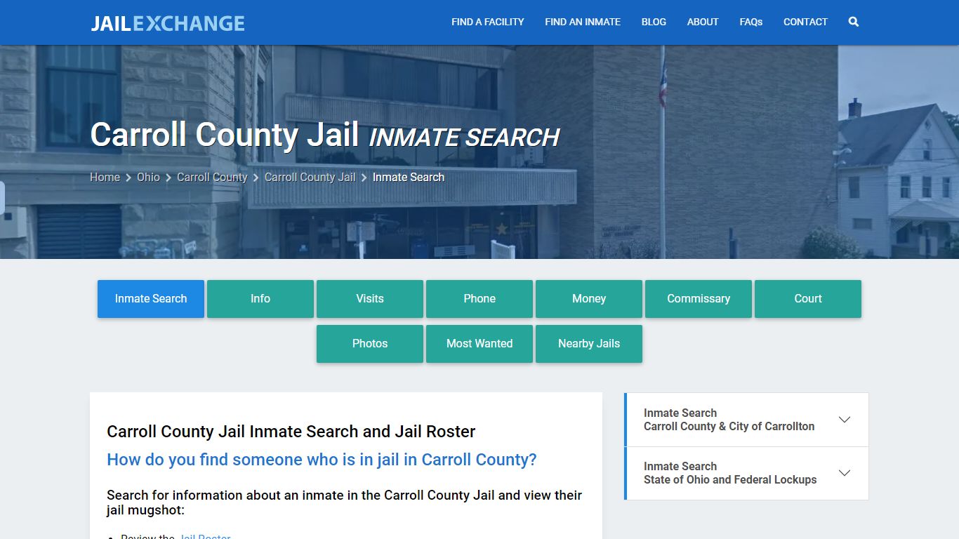 Inmate Search: Roster & Mugshots - Carroll County Jail, OH