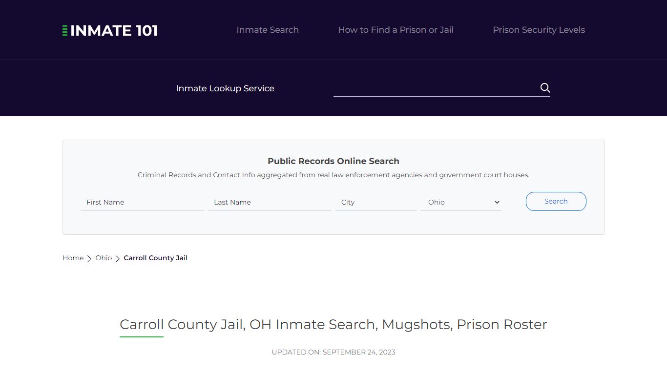 Carroll County Jail, OH Inmate Search, Mugshots, Prison Roster